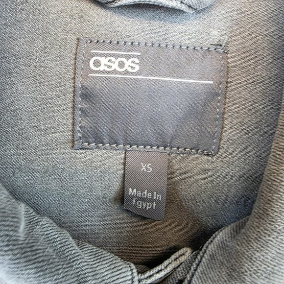 ASOS Jacket Mens Size XS Gray Denim Trucker Jean Button Front Pockets Casual - Picture 2 of 11
